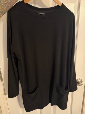 DONOBO Black Long Sleeve Pocket Tunic